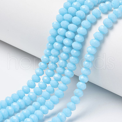 Opaque Solid Color Glass Beads Strands EGLA-A034-P4mm-D08-1