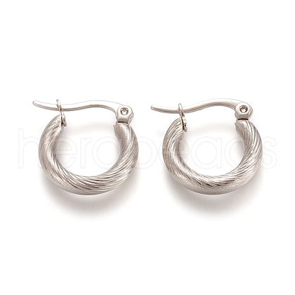 304 Stainless Steel Geometric Hoop Earrings STAS-D171-16C-P-1