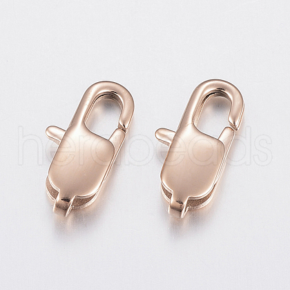 Ion Plating(IP) 304 Stainless Steel Lobster Claw Clasps STAS-F148-15x7-08RG-1