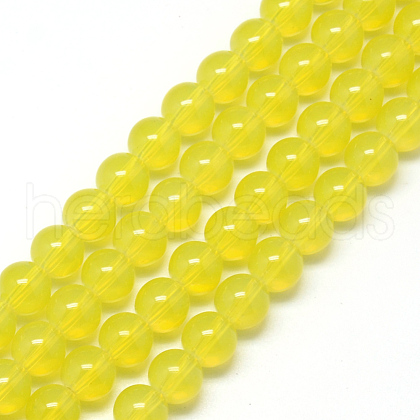 Baking Painted Glass Beads Strands X-DGLA-Q023-8mm-DB10-1