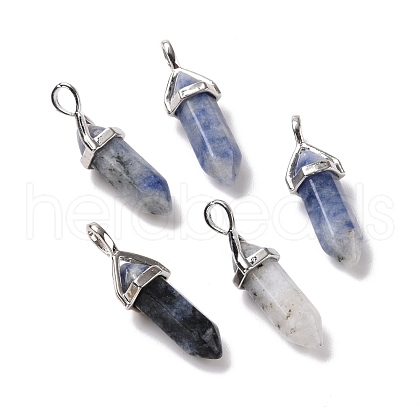 Natural Blue Spot Jasper Pointed Pendants G-K329-42P-1