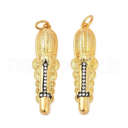 Brass Micro Pave Cubic Zirconia Pendants KK-U058-12G-1