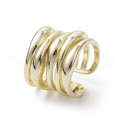 Rack Plating Brass Open Cuff Rings RJEW-K257-36G-1