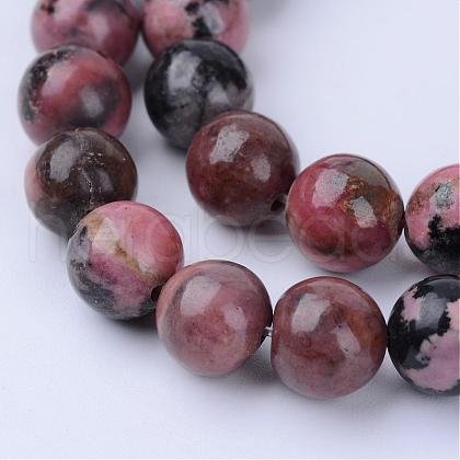 Natural Rhodonite Beads Strands G-Q462-10mm-25-1