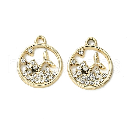 UV Plating Alloy Rhinestone Pendants FIND-B039-02G-06-1