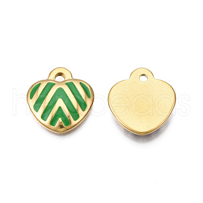 304 Stainless Steel Enamel Pendants STAS-N092-154A-1