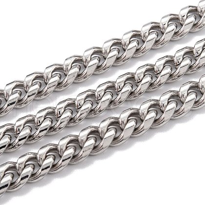 Tarnish Resistant 304 Stainless Steel Cuban Link Chain STAS-B019-02A-P-01-1