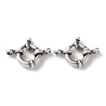 925 Thailand Sterling Silver Large Spring Ring Clasps STER-D003-60A-AS-1