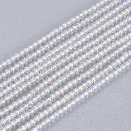 Electroplate Glass Beads Strands X-EGLA-I013-2mm-AB01-1