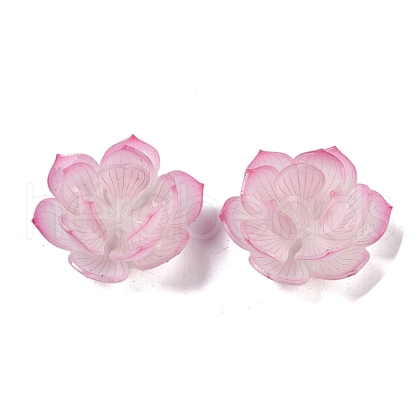 Simulation Lotus Shape Acrylic Bead Caps SACR-A008-06C-1