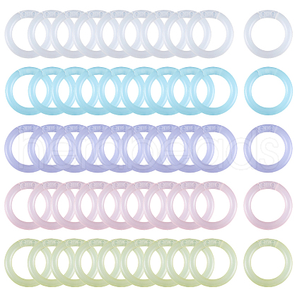 Gorgecraft 150Pcs 5 Colors PP Plastic Loose Leaf Book Binder Hinged Rings KY-GF0001-49-1