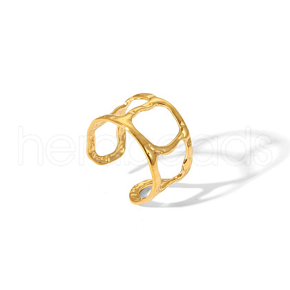 304 Stainless Steel Cuff Rings for Women HY5627-2-1