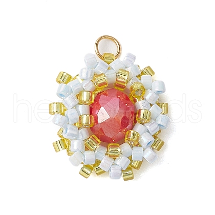 Seed Beads Beaded Charms PALLOY-MZ00273-03-1