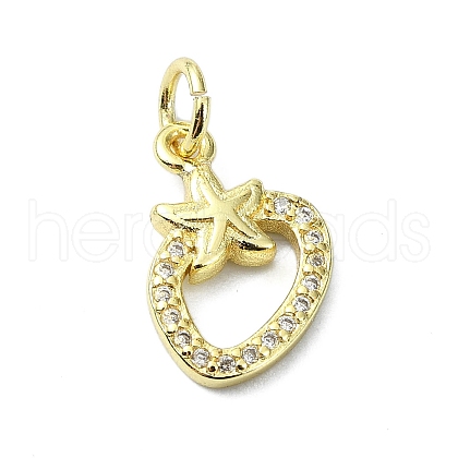 Brass Micro Pave Clear Cubic Zirconia Pendants KK-H475-24G-04-1