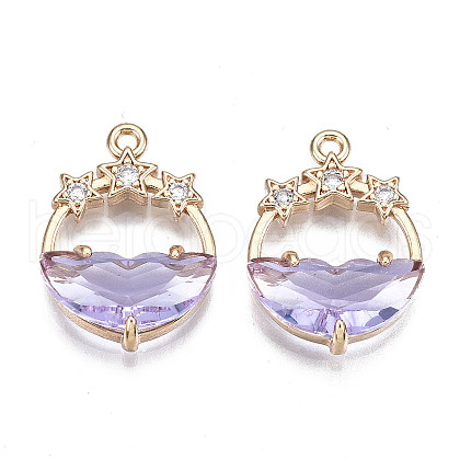 Faceted Transparent Glass Pendants X-GLAA-T020-18D-1
