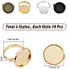 SUNNYCLUE 40Pcs 4 Colors Adjustable Brass Ring Components MAK-SC0001-06B-2