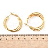 Brass Triple Hoop Earrings for Women EJEW-U055-01G-3