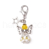 Angel Glass Beaded & Alloy Pendant Decorations HJEW-MZ00192-01-2