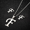 201 Stainless Steel Pendant Necklaces & Stud Earrings Sets WG00841-05-1