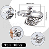 SUNNYCLUE 10Pcs Alloy Cuff Rings RJEW-SC0001-07-2