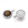 Natural Tiger Eye Pendants KK-N258-11P-2