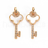 Brass Micro Pave Clear Cubic Zirconia Pendants KK-S360-111-NF-1