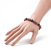 Natural Black Agate(Dyed) & Rudraksha & Synthetic Turquoise(Dyed) Stretch Bracelet BJEW-TA00187-02-4