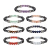 7Pcs 7 Style Natural & Synthetic Mixed Gemstone & Alloy Beaded Stretch Bracelets Set for Women BJEW-JB09236-1