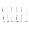 12Pcs 12 Styles Natural Mixed Stone Faceted Round Beaded Pendants PALLOY-JF03556-01-1