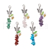 Synthetic Turquoise & Natural Amethyst & Rose Quartz & Red Jasper & Green Aventurine Chips Beads Pendant Decorations HJEW-JM03113-2