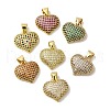 Brass Micro Pave Cubic Zirconia Pendants KK-C058-19G-1