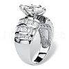 Brass Cubic Zirconia Finger Rings for Wmomen FS-WG2886B-02-3
