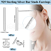 Beebeecraft 4 Pairs 2 Styles Simple Design 925 Sterling Silver Ear Studs STER-BBC0007-34-2