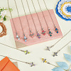 Pearlized Glass & Tibetan Style Alloy Ceiling Fan Pull Chain Extenders AJEW-AB00130-4