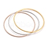 3Pcs 3 Colors Women's Simple Fashion 304 Stainless Steel Stackable Buddhist Bangles BJEW-H547-01-1