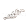 Brass Pave Clear Cubic Zirconia Pendants KK-Z061-15P-02-2