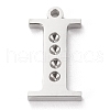 Tarnish Resistant 304 Stainless Steel Letter Pendant Rhinestone Settings STAS-J028-01I-1