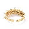Clear Cubic Zirconia Bamboo Open Cuff Ring RJEW-I093-02G-3