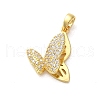 Brass Micro Pave Cubic Zirconia Pendants KK-E105-01G-02-1