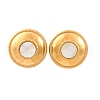304 Stainless Steel Natural White Shell Stud Earrings EJEW-Z103-08G-4