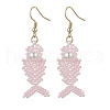 Fishbone Glass Seed Beads Dangle Earrings EJEW-MZ00439-01-1