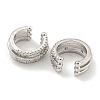 Brass Micro Pave Cubic Zirconia Cuff Earrings EJEW-C104-064P-2