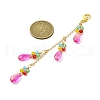 2Pcs 2 Colors Glass Beaded Pendant Decorations HJEW-JM02819-4