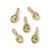 Brass Micro Pave Cubic Zirconia Charms KK-Q039-04A-G-1