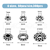 HOBBIESAY 300Pcs 6 Styles Tibetan Style Alloy Spacer Beads FIND-HY0003-49-2
