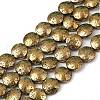 Electroplated Natural Lava Rock Beads Strands G-K388-01J-3