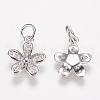Brass Micro Pave Cubic Zirconia Charms ZIRC-E146-12P-1