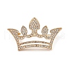 Rhinestone Crown Brooch Pin JEWB-Q030-06G-1