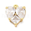 Brass Clear Cubic Zirconia Charms KK-A240-18G-1