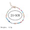 Bohemian Style Alloy & Plastic & Polymer Clay Beaded Anklets FS-WGD536E-01-5
